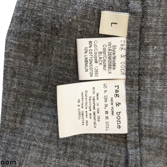 Rag & Bone Split Back Dark Grey Denim Tank -Large - Picture 4 of 4